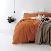 European Auburn Vintage Washed Cotton Quilt Cover Set by Park Avenue