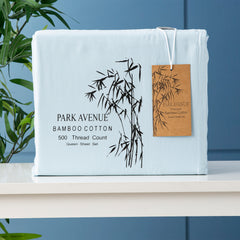 500 Thread count Mid Blue Natural Bamboo Cotton Sheet sets by Park Avenue