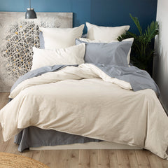 Emily Yarn Dyed Vintage washed Cotton Quilt cover set by Renee Taylor