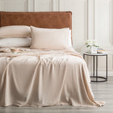 Cavallo Stone Washed 100 % French Linen Natural Sheet set by Renee Taylor