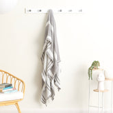 Ray Striped Vintage Washed Yarn Dyed Textured Cotton Throw by Renee Taylor