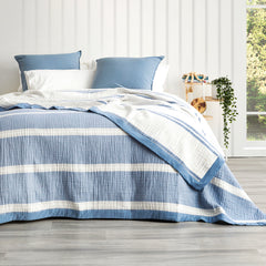 Brighton Artic Washed Cotton Yarn Dyed Textured Blanket by Renee Taylor