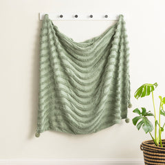 Wave Cotton Chenille Vintage Washed Tufted Throw by Renee Taylor