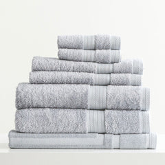Stella 650 GSM Silver Soft Bamboo Cotton 7 Piece Bath Towel by Renee Taylor