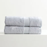 Stella 650 GSM Silver Soft Bamboo Cotton 2 Pack Bath Sheet by Renee Taylor