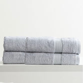 Stella 650 GSM Silver Soft Bamboo Cotton 4 Pack Bath Sheet by Renee Taylor