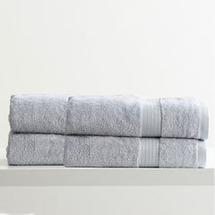 Stella 650 GSM Silver Soft Bamboo Cotton 4 Pack Bath Sheet by Renee Taylor