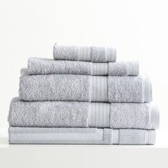 Stella 650 GSM Silver Soft Bamboo Cotton 5 Piece Bath Towel by Renee Taylor