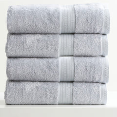 Stella 650 GSM Silver Soft Bamboo Cotton 4 Piece Bath Towel by Renee Taylor