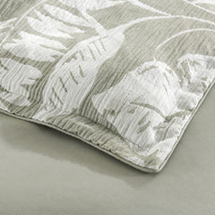 Palm Tree Sage Green Jacquard Quilt Cover Set Euro PC by Renee Taylor