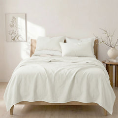 Washed Linen Cotton Sheet Set White by Renee Taylor