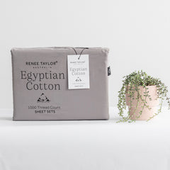 1000 Thread Count Egyptian Cotton Sheet Set Ash by Renee Taylor