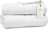 NOUR Signature Bath Towels – 2 Pack | GOTS Certified 100% Cotton, 600 GSM | White