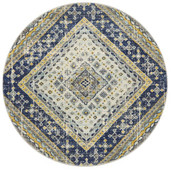 Babylon 203 Navy Round Rug