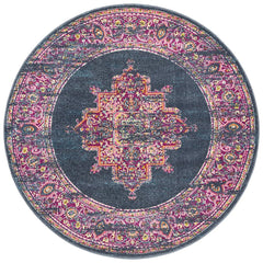 Babylon 211 Navy Round Rug