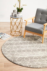 Evoke Remy Silver Transitional Round Rug