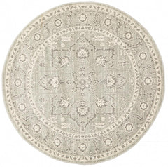 Evoke Silver Flower Transitional Round Rug