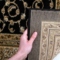 Istanbul Medallion Classic Pattern Runner Rug Black