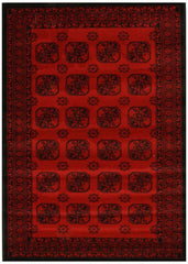 Istanbul Collection Classic Afghan Pattern Red Rug