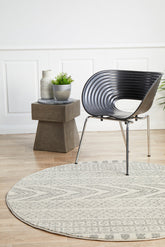 Mirage Adani Modern Tribal Design Grey Round Rug