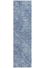 Oasis Kenza Contemporary Navy Runner Rug