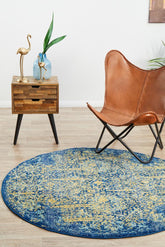 Radiance 411 Royal Blue Round Rug