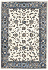 Sydney Collection Classic Rug White With Blue Border