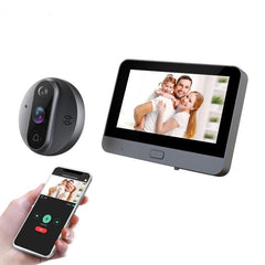 Smart Wifi Video Doorbell - 4.3 Inch Visual Peephole - Black