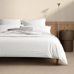 Bayley Stripe Washed Percale Quilt Cover Set by Sheridan