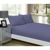 Greyish Blue 1000TC Ultra Soft Fitted Sheet & 2 Pillowcases Set by Fabric Fantastic