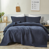 Diamond Navy Bedspread set by Classic Quilts