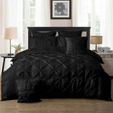 Black Diamond Pintuck Doona Quilt Cover Set by Fabric Fantastic