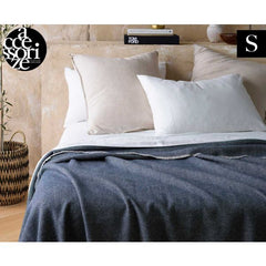 Herringbone Blue Wool Blanket by Accessorize
