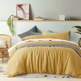 Ochre Linen Quilt Cover by Vintage Design