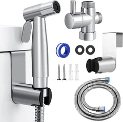Stainless Steel Bidet Hand Shower Wear Resist Self Cleaning Bidet Sprayer Set with 2 Way Diverter & Hose for Bidet Toilet Shower