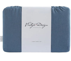 Brilliant Blue Linen Quilt Cover by Vintage Design