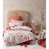 Story Time Pink Printed Cotton Quilt Cover Sets by Happy Kids