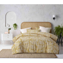 Otway Ochre Washed Cotton Quilt Cover Set by Accessorize