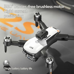 Foldable Dual Lens Drone With Obstacle Avoidance - 4K Aerial Photography White