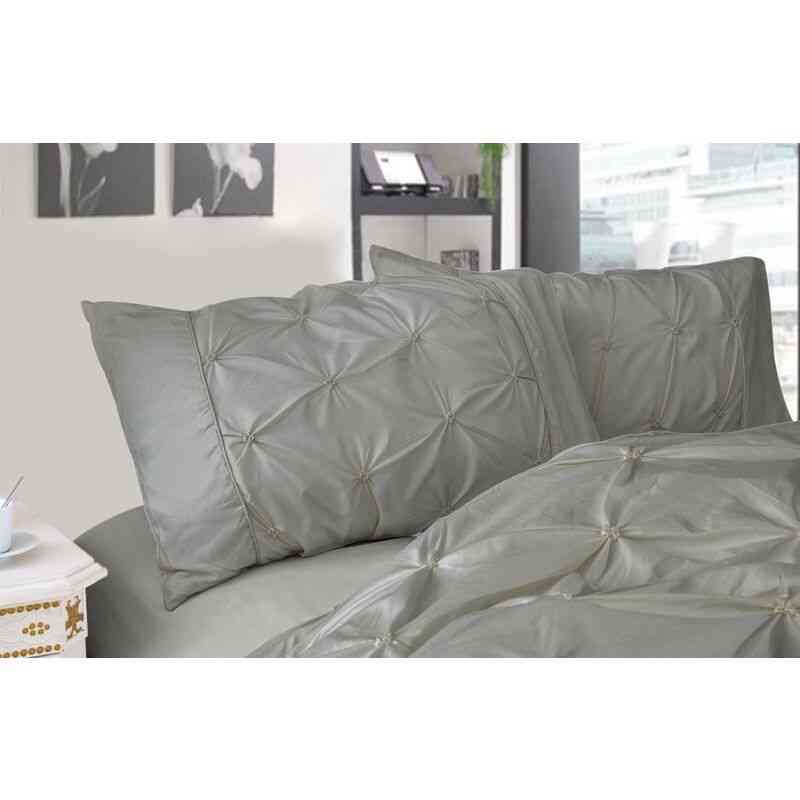 Grey Diamond Pintuck Premium Ultra Soft Pillowcases 2-Pack by Fabric Fantastic