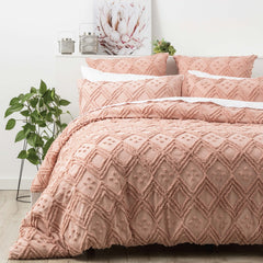 Medallion Blush cotton Vintage washed Tufted Quilt Cover set by Park Avenue