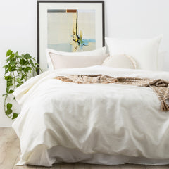 Cavallo Stone washed 100% Linen White Euro P/Case by Renee Taylor