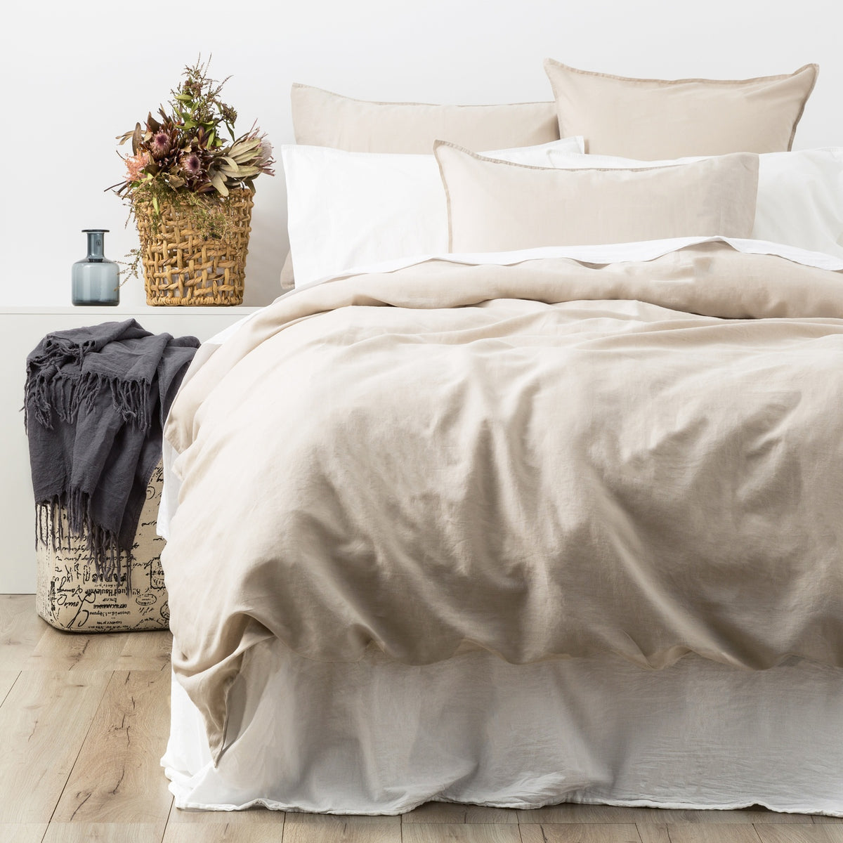 Cavallo Stone washed 100% Linen Natural Euro P/Case by Renee Taylor