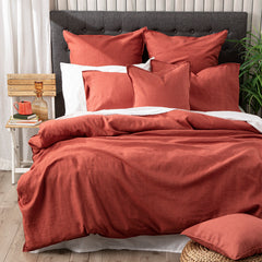 Cavallo Stone washed 100% Linen Paprika Euro P/Case by Renee Taylor