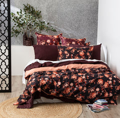 300 TC Cotton Florence Plum Quilt cover Setby Renee Taylor