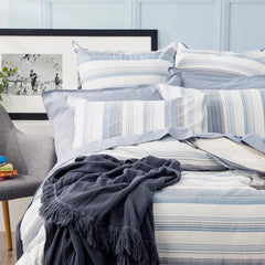 Derby Yarn Dyed Vintage washed Cotton Quilt cover set by Renee Taylor