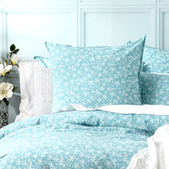 Ditsy Artic European Vintage Washed Printed Cotton Quilt cover set Euro P/Case by Renee Taylor