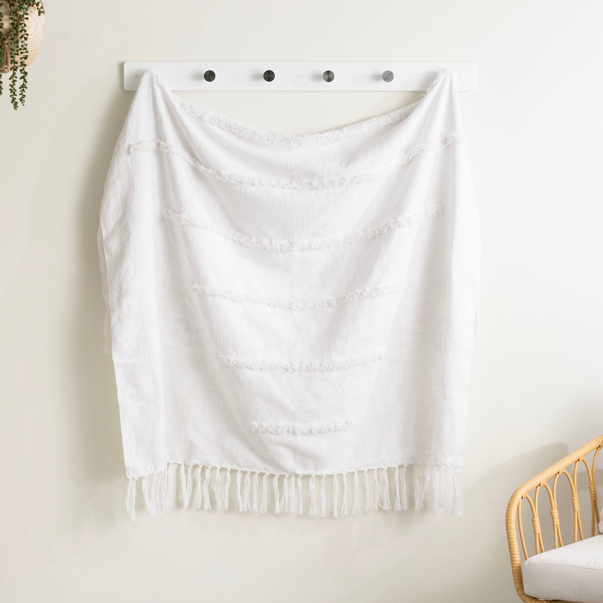 Cambridge Cotton Slub Tufted Throw by Renee Taylor