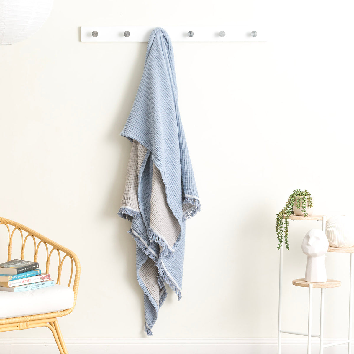 Dreamy Vintage Washed Yarn Dyed Textured Cotton Throw by Renee Taylor