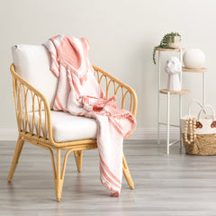 Ray Striped Vintage Washed Yarn Dyed Textured Cotton Throw by Renee Taylor